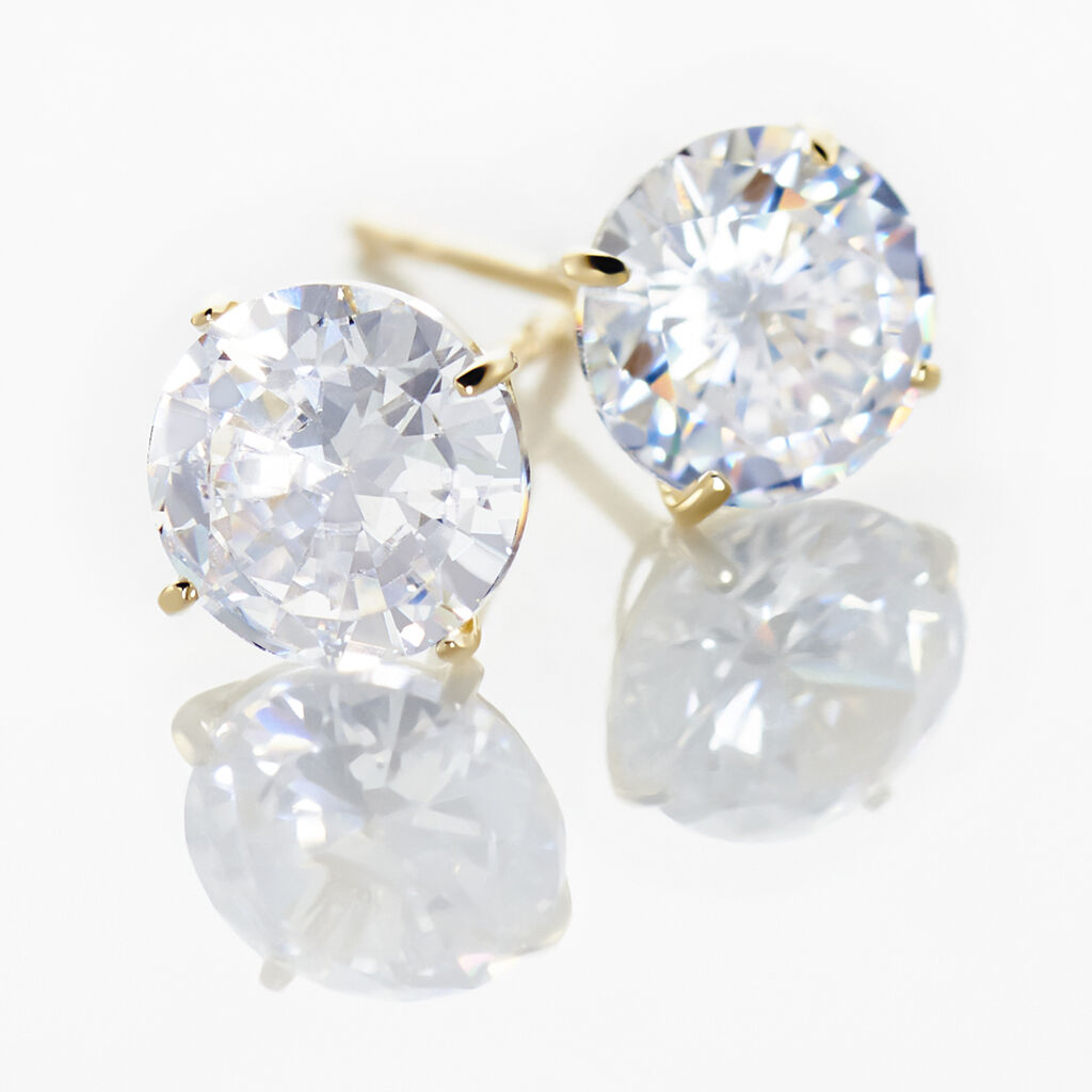 Boucles D'oreilles Puces Or Jaune Katherina Oxyde De Zirconium