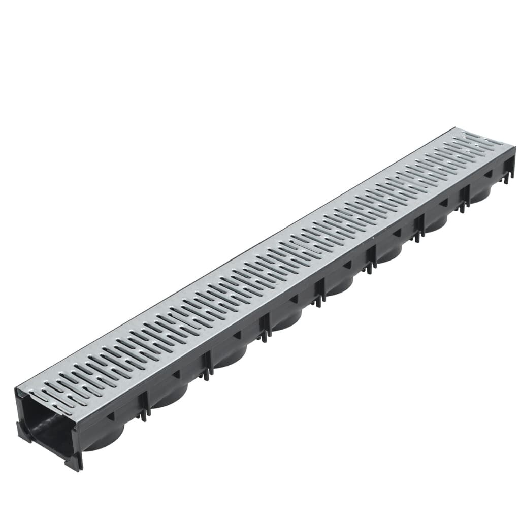 vidaXL Afvoergoten, 3 stuks, gegalvaniseerd staal, 3 m