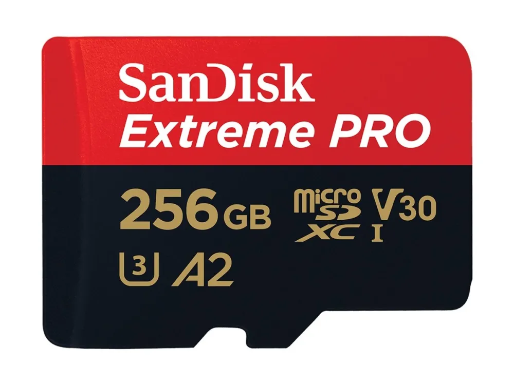 SanDisk Extreme Pro - Flashhukommelseskort (microSDXC til SD adapter inkluderet) - 256 GB - A2 / Video Class V30 / UHS-I U3 / Class10 - microSDXC UHS-I