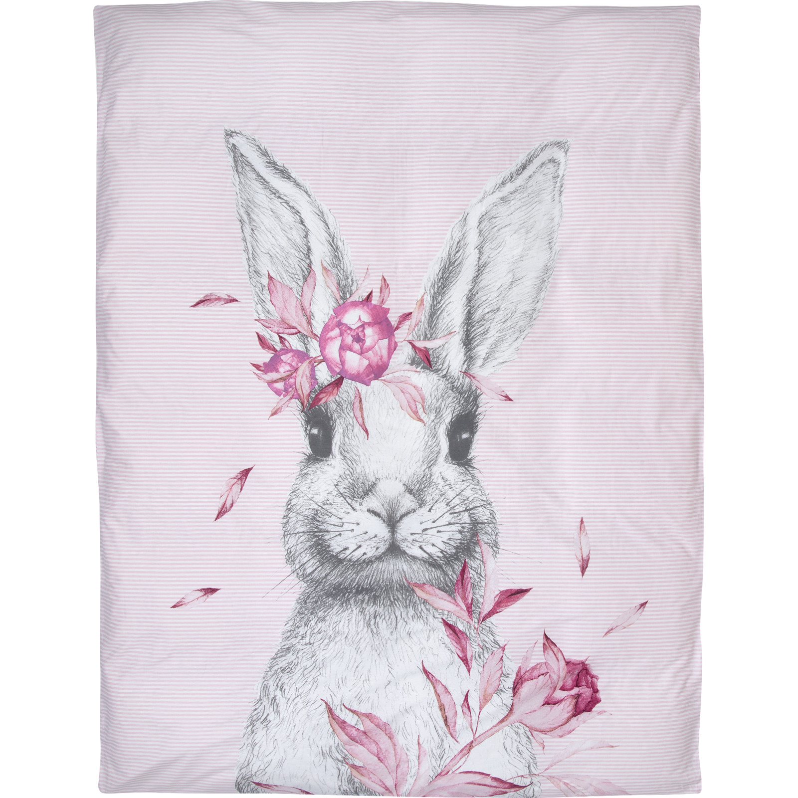 Bettwäsche rosa mit Hase oder Pferd braun