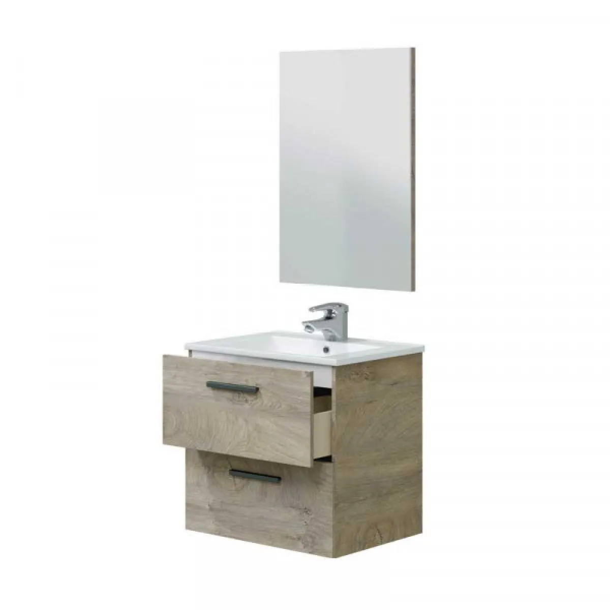 dansmamaison Meuble sous vasque 60 cm Chêne BRABU