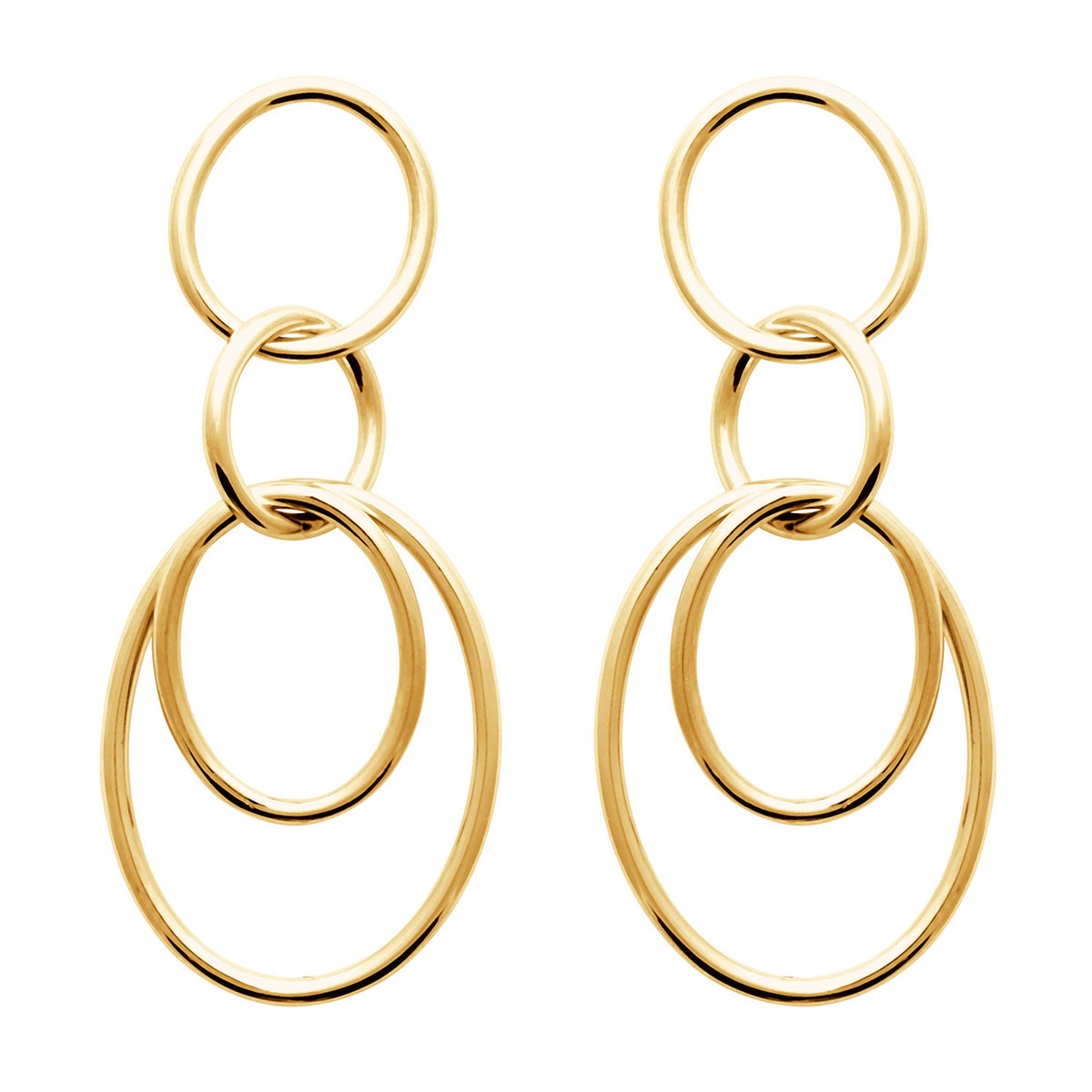 Boucles d'oreilles pendantes Brillaxis plaqué or