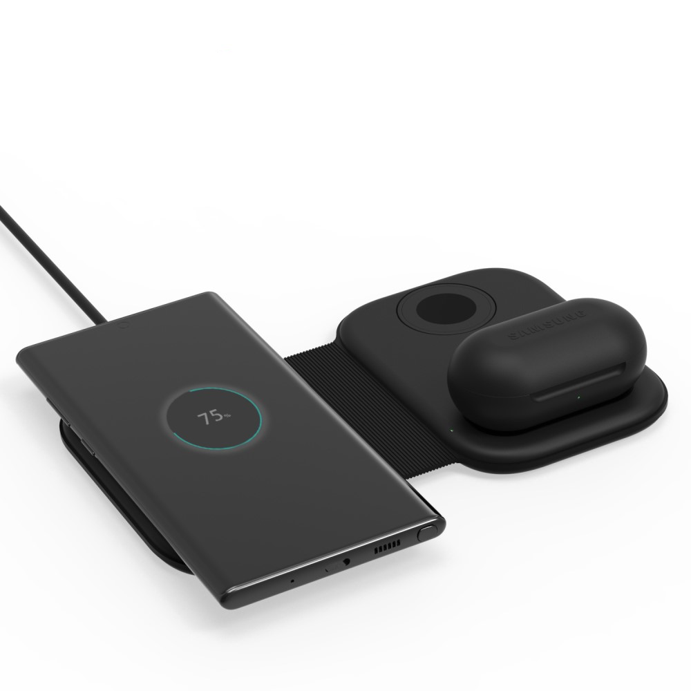 (15W) 3in1 MagSafe Ladegerät Qi Wireless Charger Faltbarer Ladeständer für Apple Watch / Smartphone / AirPods - Schwarz