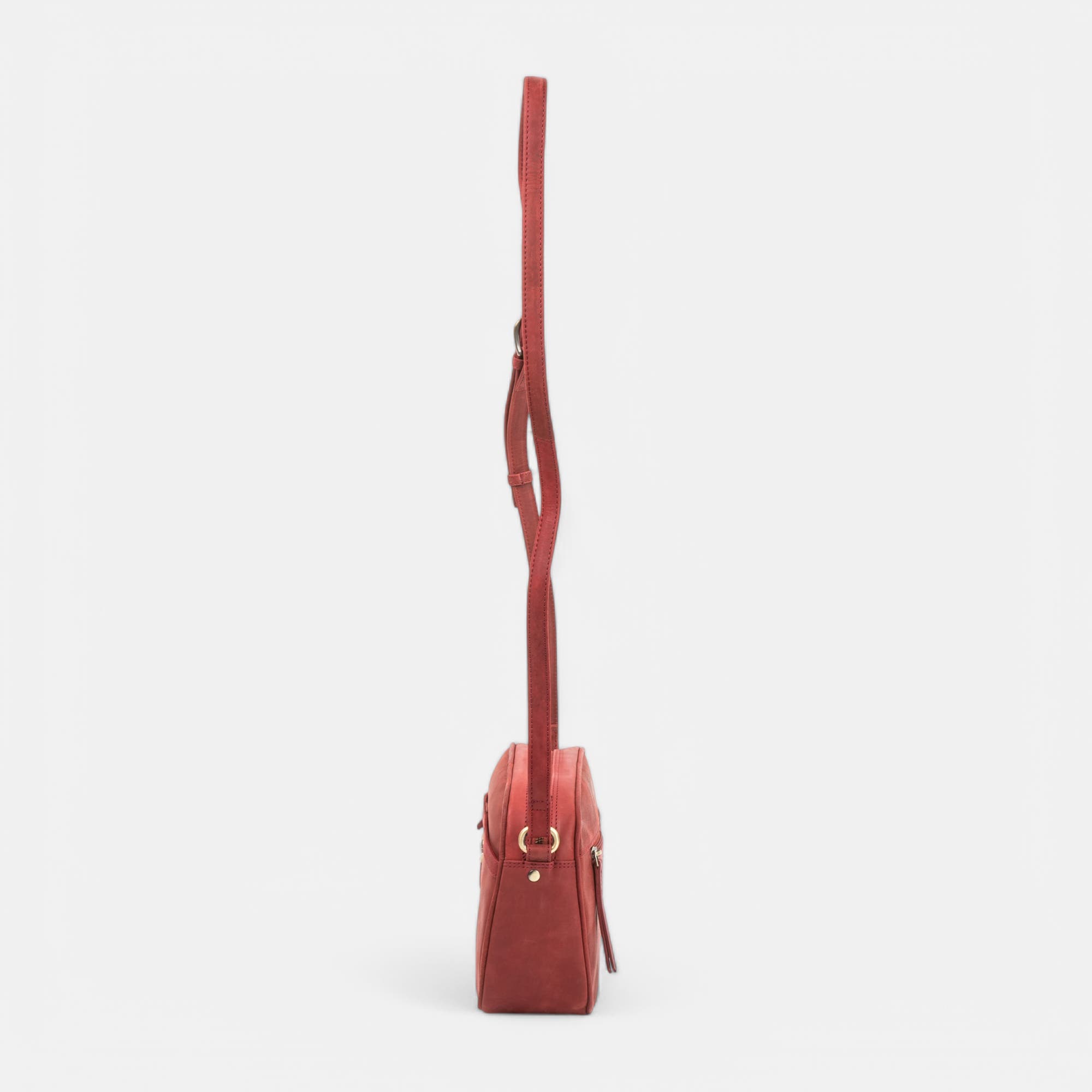 Sac bandoulière en cuir rouge