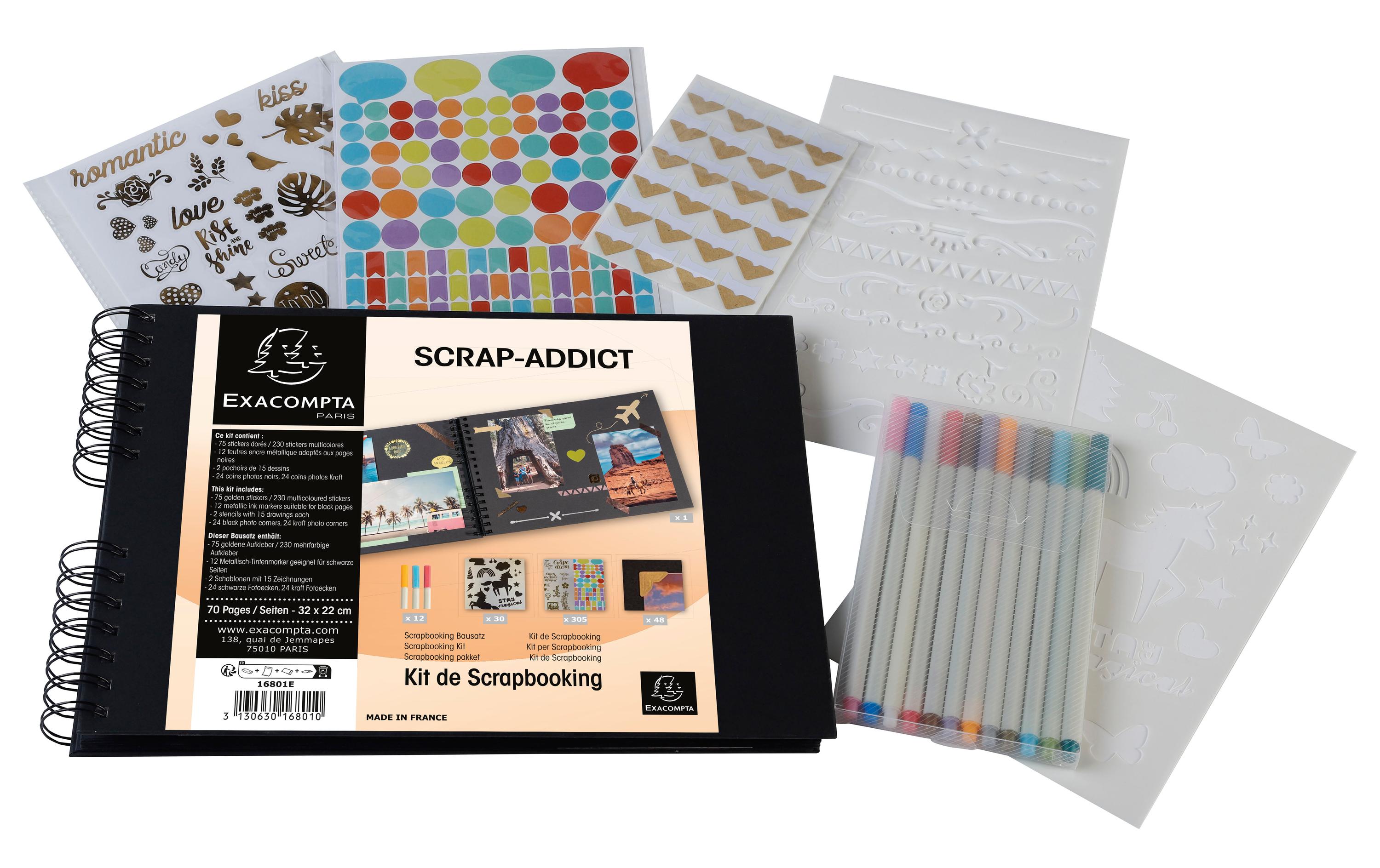 Fotoalbum Scrap-Addict Set SchwarzScrap-Book Set