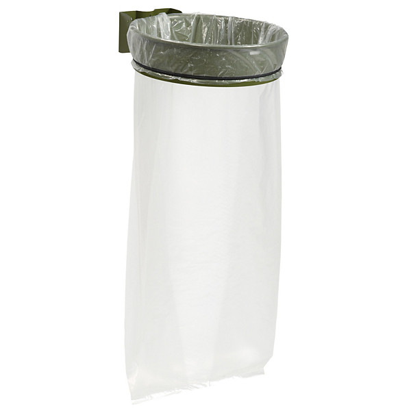 Support sac poubelle mural Rossignol Ecollecto Essentiel vert olive sans couvercle 110 L