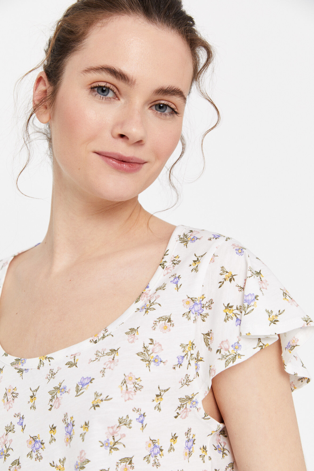 Camiseta com mangas combinadas - Multicolorida
