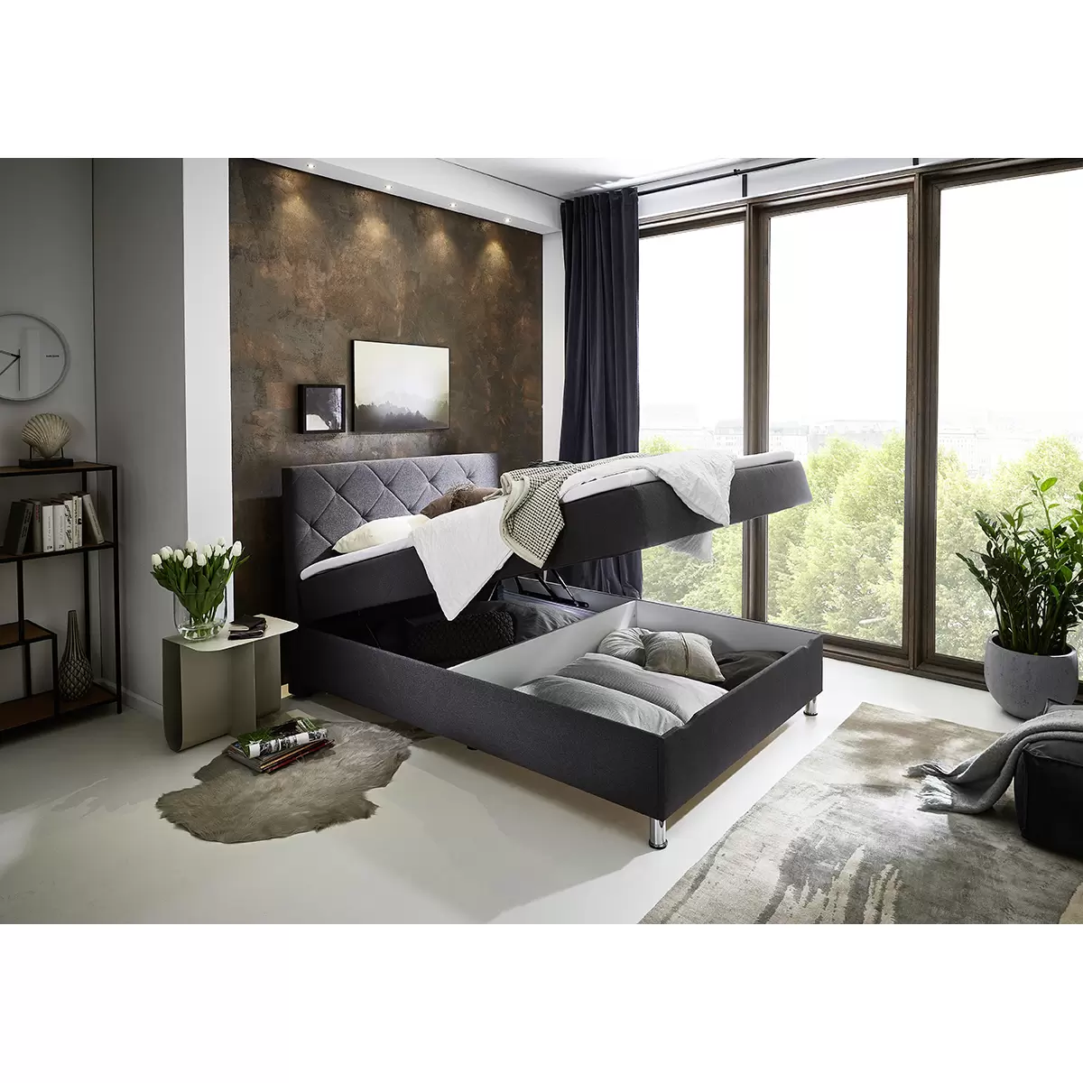 Boxbett Leo 140x200 Anthrazit