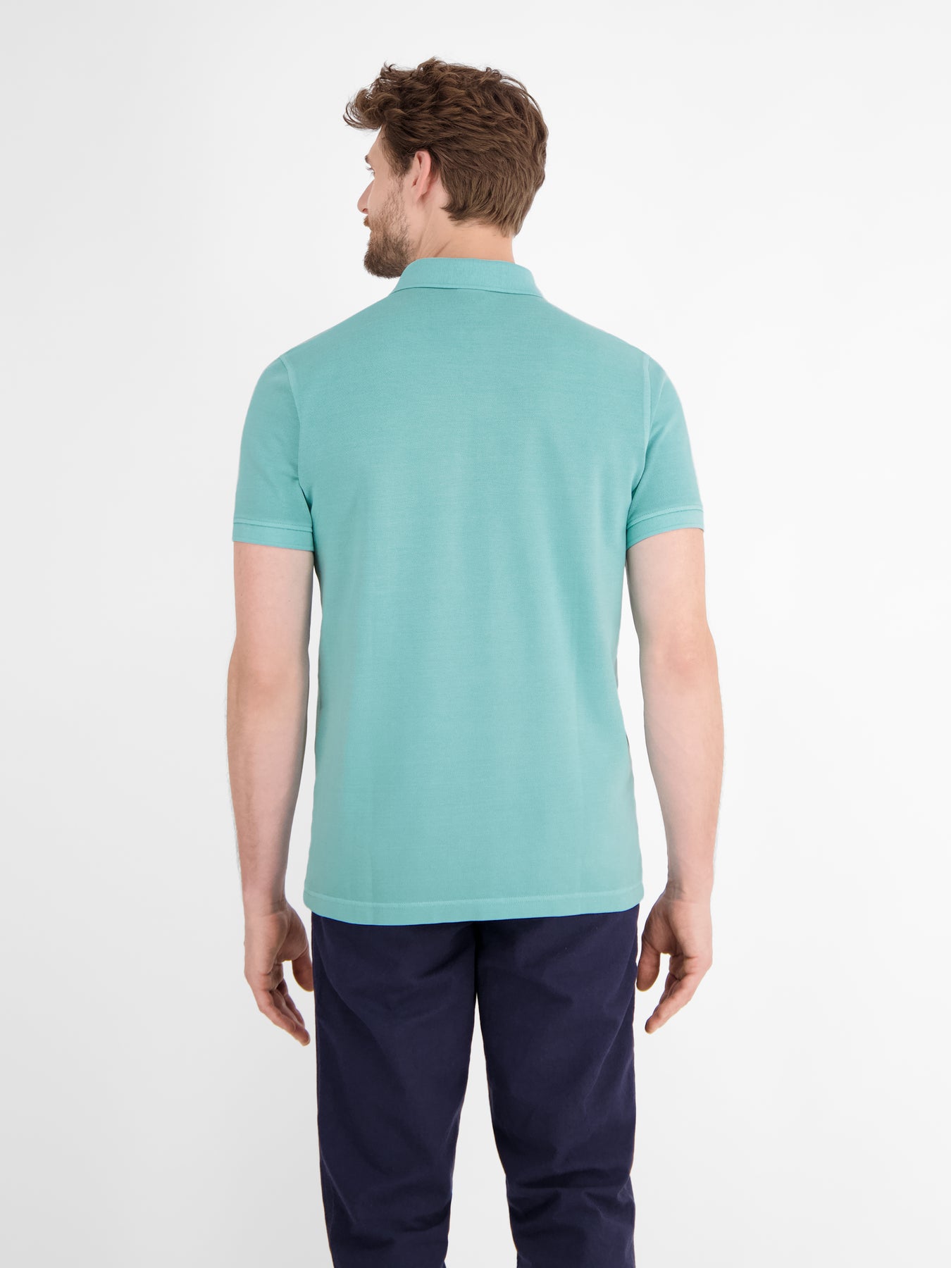 Herren Poloshirt in gewaschener Optik