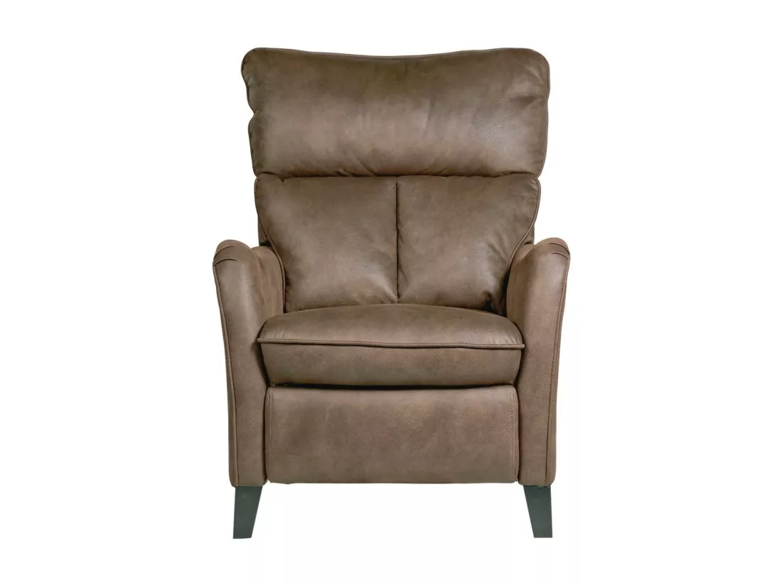 Fauteuil de relaxation manuel microfibre Mika-Couleur Marron clair