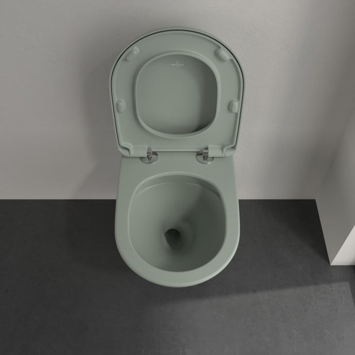Villeroy & Boch Antao randloos toilet CeramicPlus met TwistFlush saliegroen