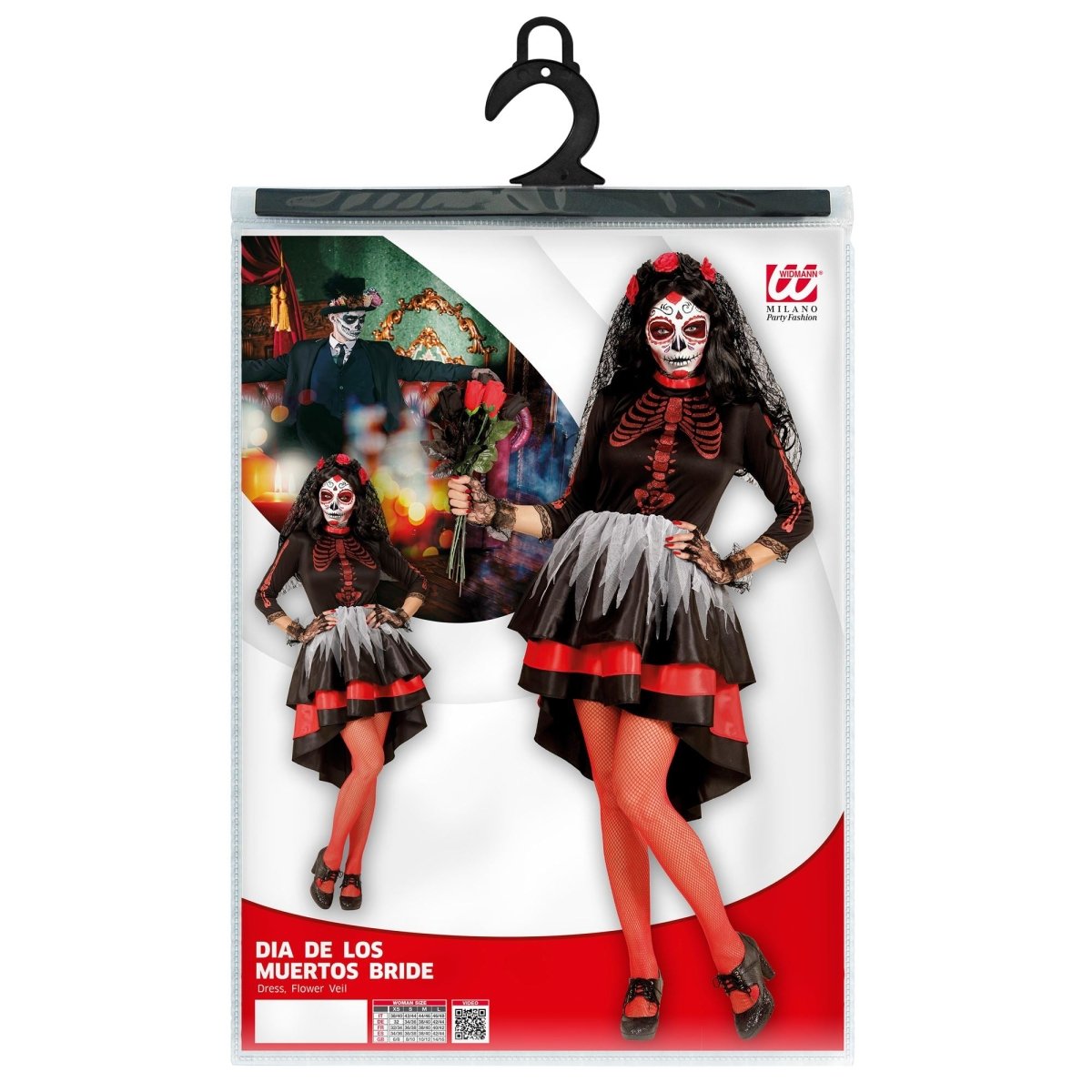 Dia De Los Muertos Jurk Rood Zwart Dames