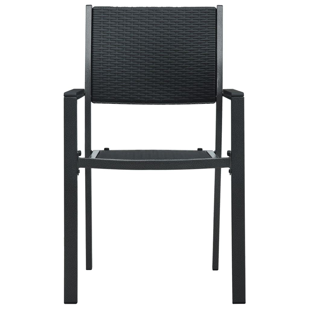 Ensemble de salle à manger de jardin meuble extérieur 7 pièces noir