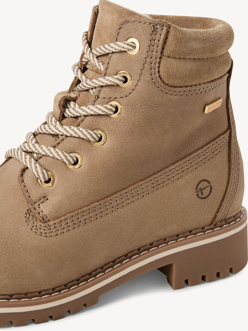 Leren Enkellaarsje - beige warme voering