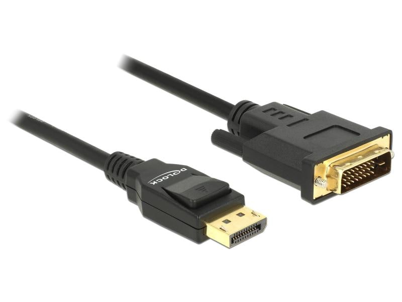 Delock Kabel DisplayPort – DVI-D, 2m 4K/30Hz, passiv Delock Kabel DisplayPort 1.2 Stecker > DVI 24 1 Stecker Passiv 4K 30 Hz 2 m schwarz