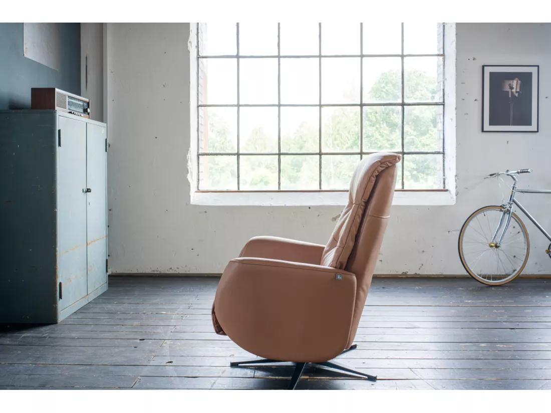 Fauteuil - marron cuir - SARI