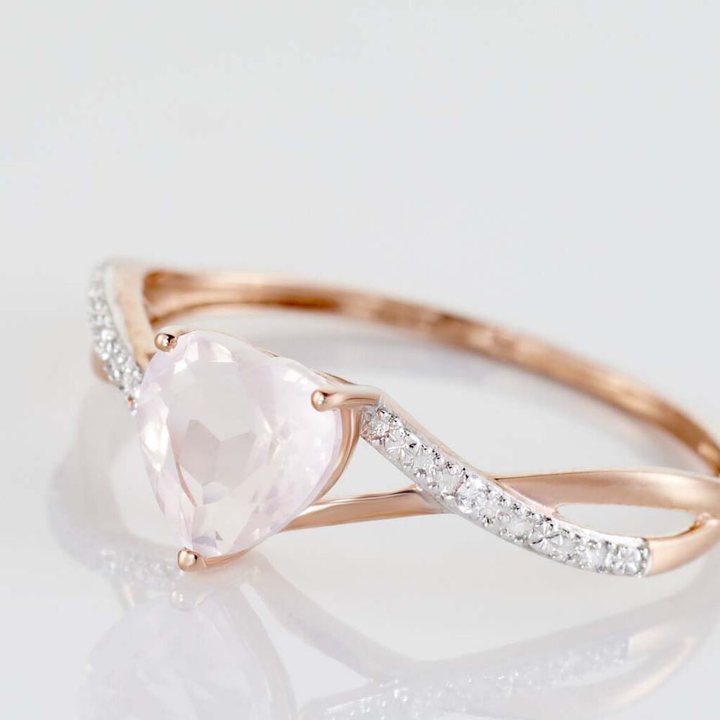 Bague Clothilde Or Rose Quartz Et Oxyde
