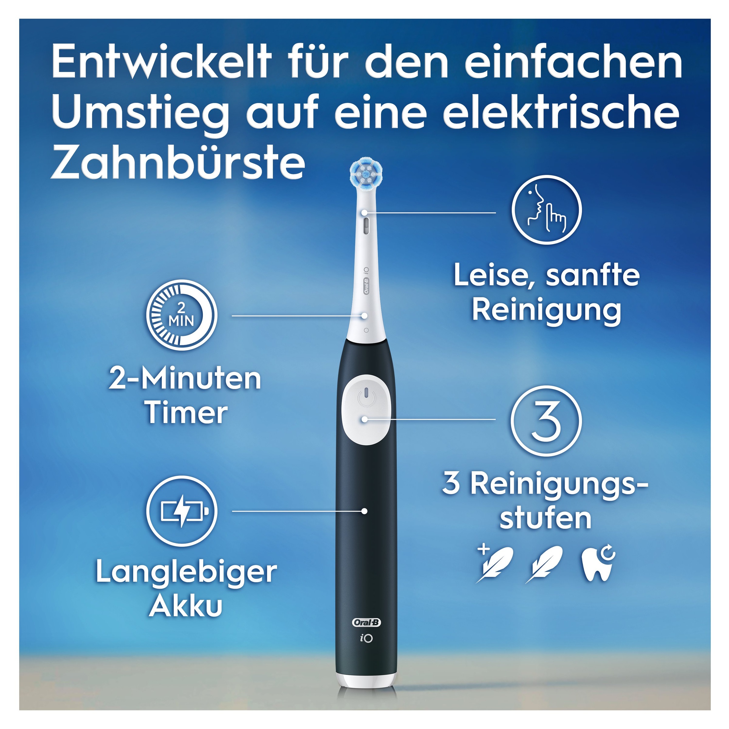 Oral-B Elektrische Zahnbürste »iO Series 2« 1 Stk. Aufsteckbürsten für die sanfte Reinigung,  Reise-Etui