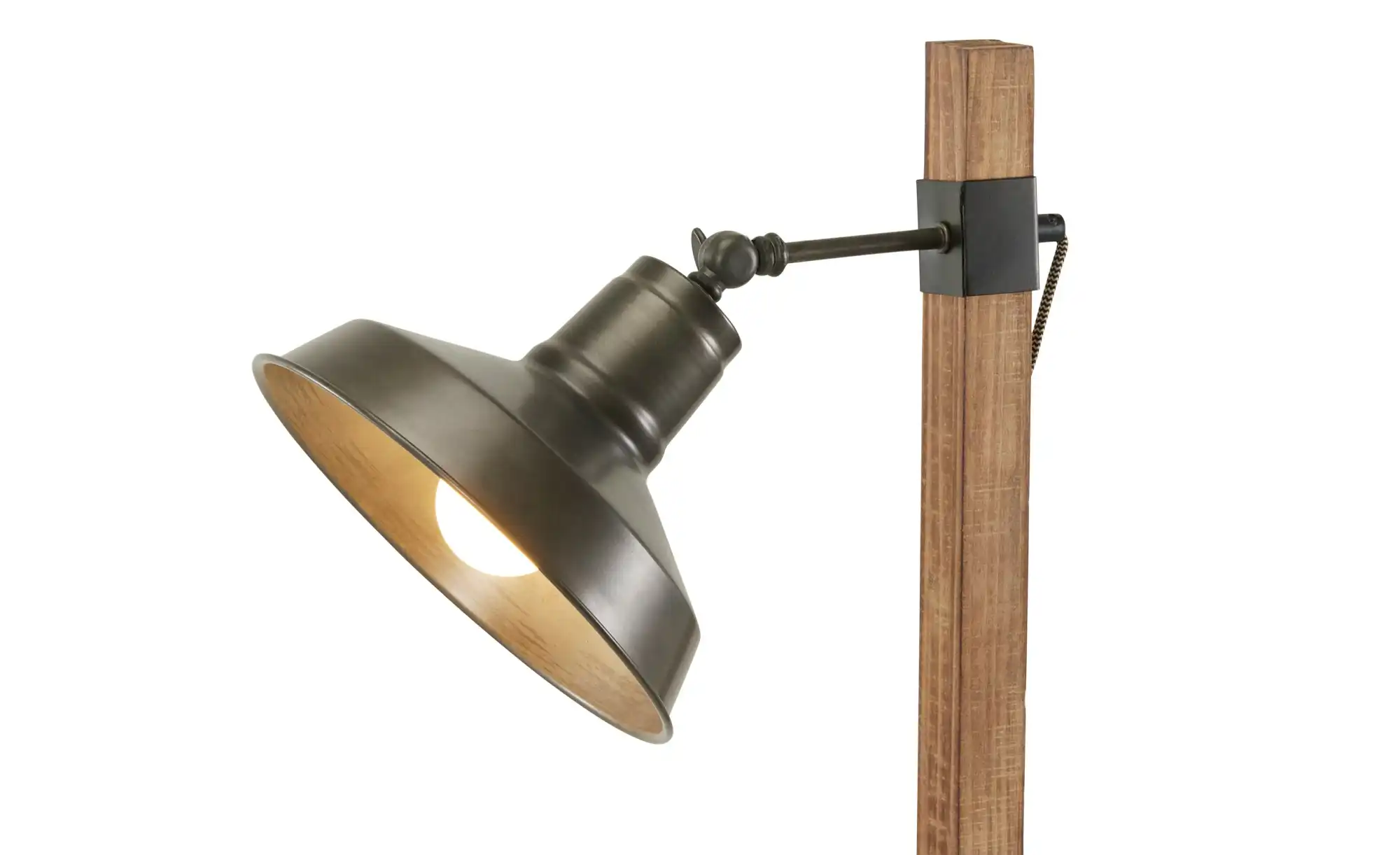 Leseleuchte, 1-flammig, Holz/Metall schwarz