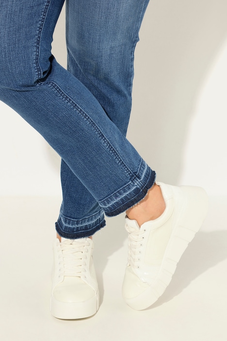 Jeans Sammy, schmales Bein, Stretch, Fransensaum