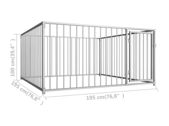 Chenil extérieur cage enclos 200 x 200 x 100 cm 02_0000344