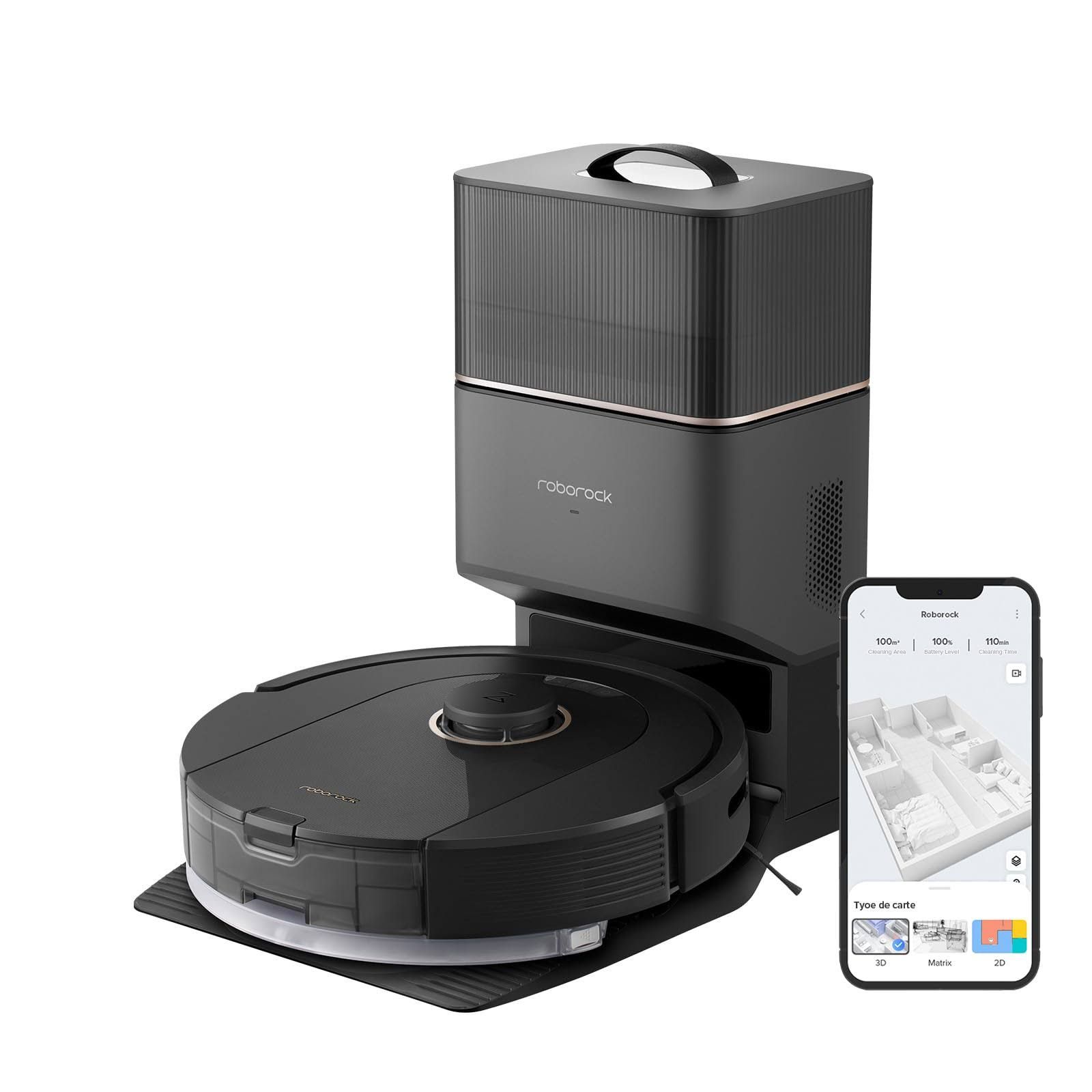 roborock Q5 Pro+ Staubsauger Roboter mit Absaugstation, DuoRoller-Bürste, 5500Pa Saugkraft, 2,5L Staubbeutel, 180mL Wassertank, Wischroboter