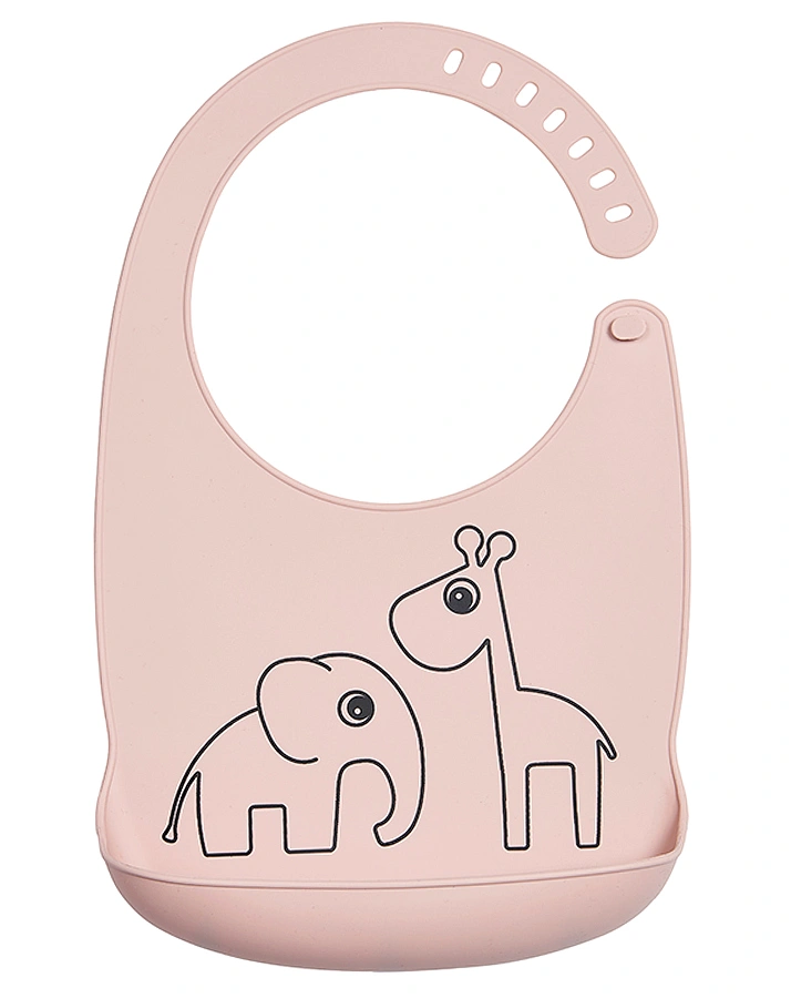 Silikon-Lätzchen DEER FRIENDS mit Auffangschale in rosa