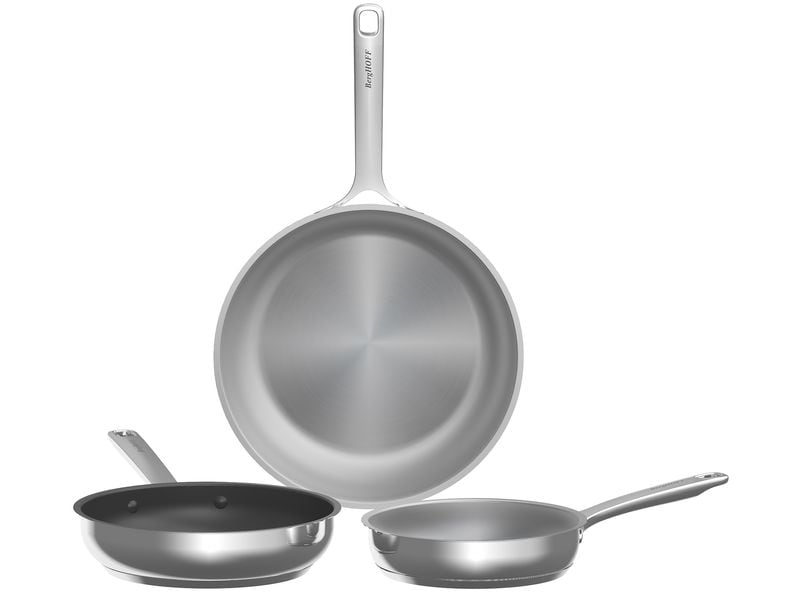 BergHOFF Pfannen-Set HELIX, 3-teilig Pfannen-Set aus recyceltem Edelstahl