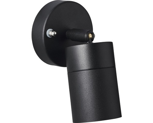 Buitenwandspot, 1-lichts, H 12,4 cm, zwart