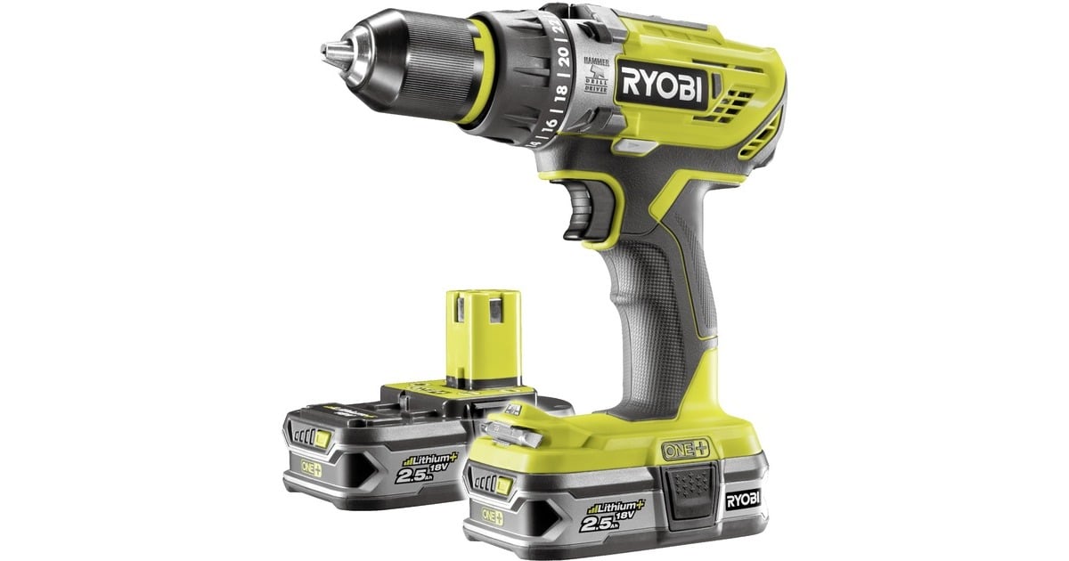 RyobiR18PD3-225S klopboorschroevendraaier  (Groen/zwart, Accu inbegrepen)