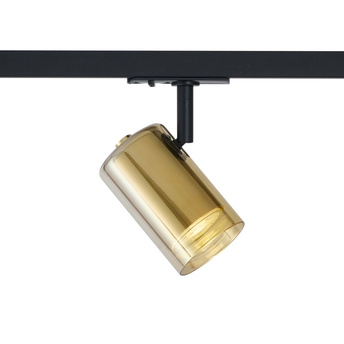 Moderne spot goud met amber glas voor railsysteem 1-fase - Iconic Lloyd