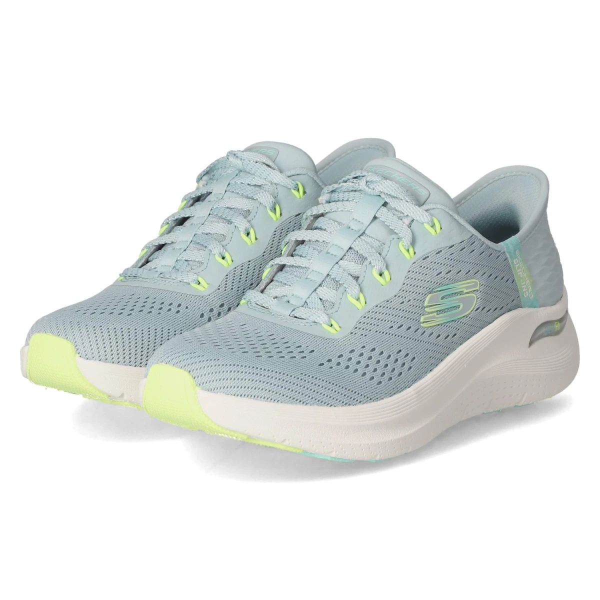 SkechersLow Sneaker EASY CHIC - blue/lime
