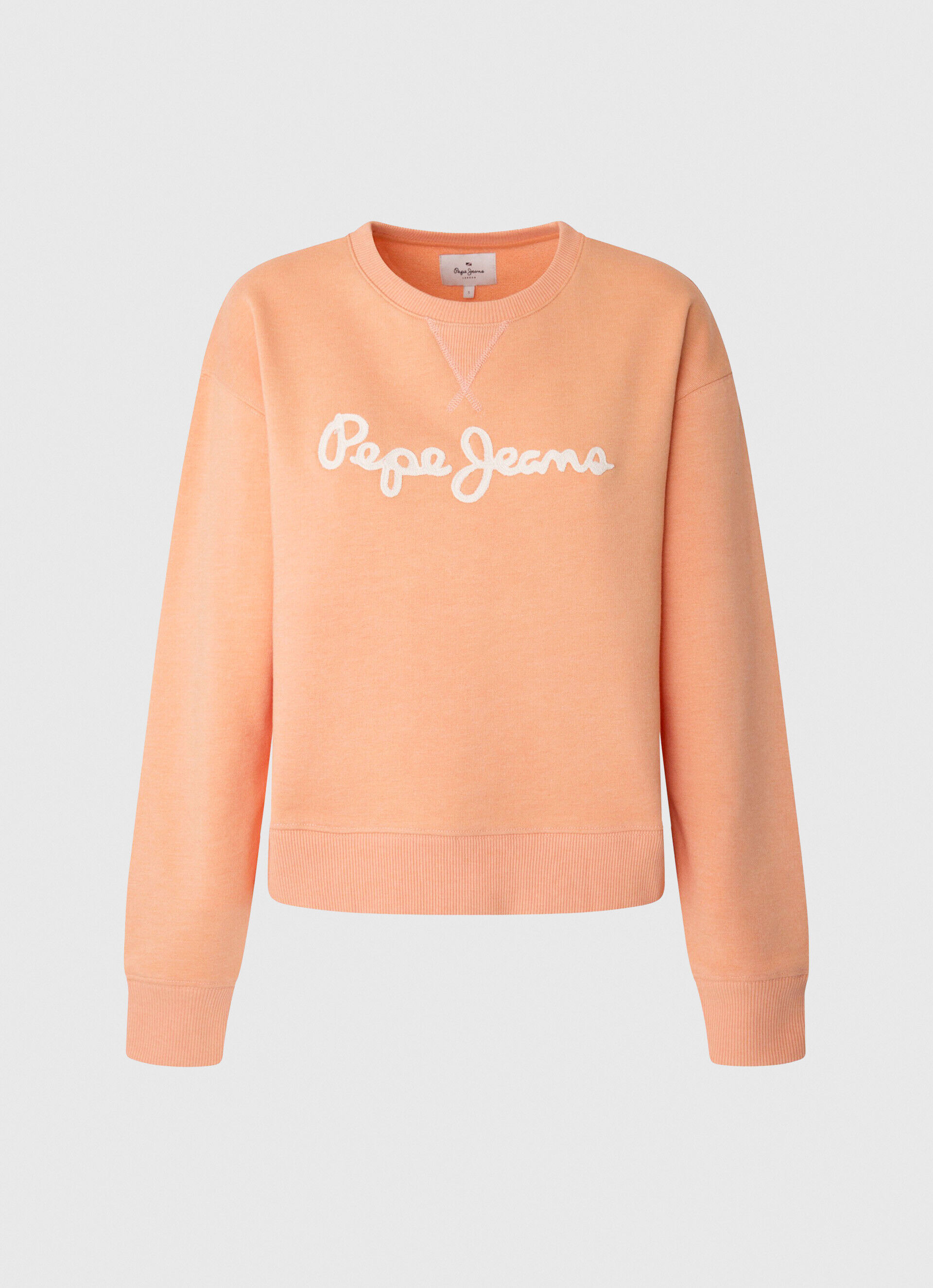 MOLETOM COM LOGOTIPO ESTAMPADO - pêssego e laranja