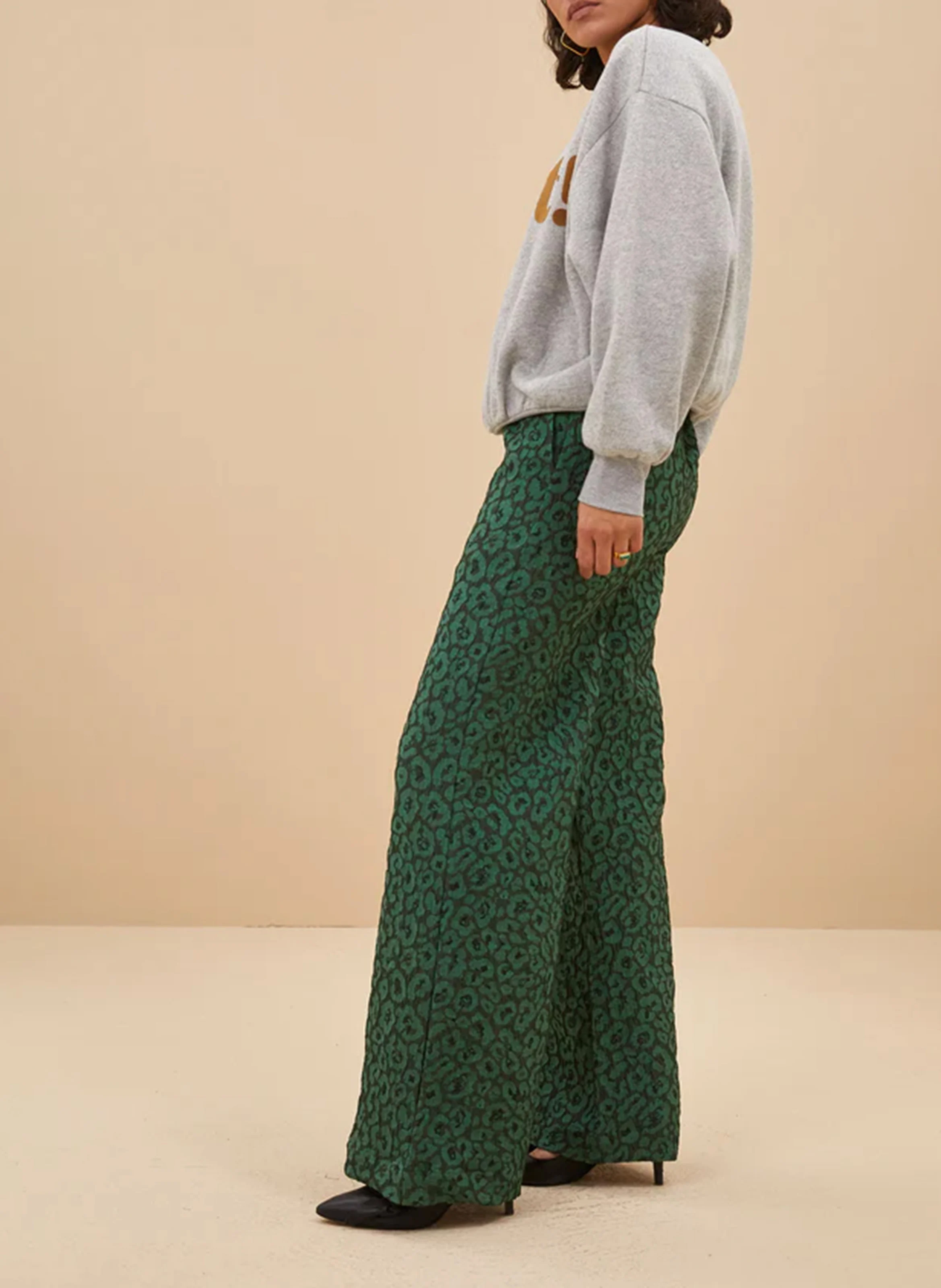 BIBI - Sweat ample sérigraphié en coton mélangé | Gris