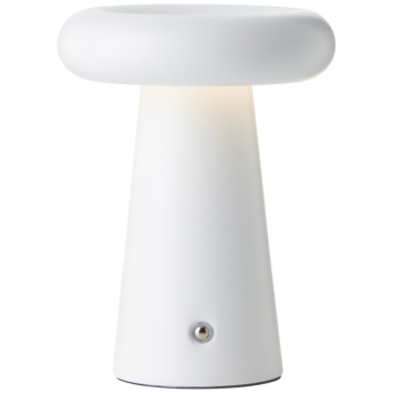 Brilliant buitentafellamp Muffin met USB oplaadbare accu wit