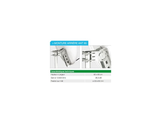 CAHORS - Antenne extérieur Antennes Satellite ACIER & ALUMINIUM ANT 65cm Alu Blanche UN...