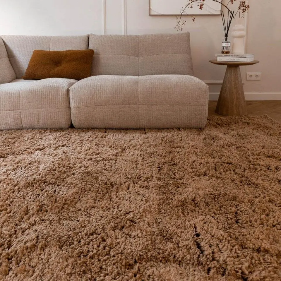 Interieur05 Hoogpolig Vloerkleed Polyester Pilo bruin - 150 x 80 cm