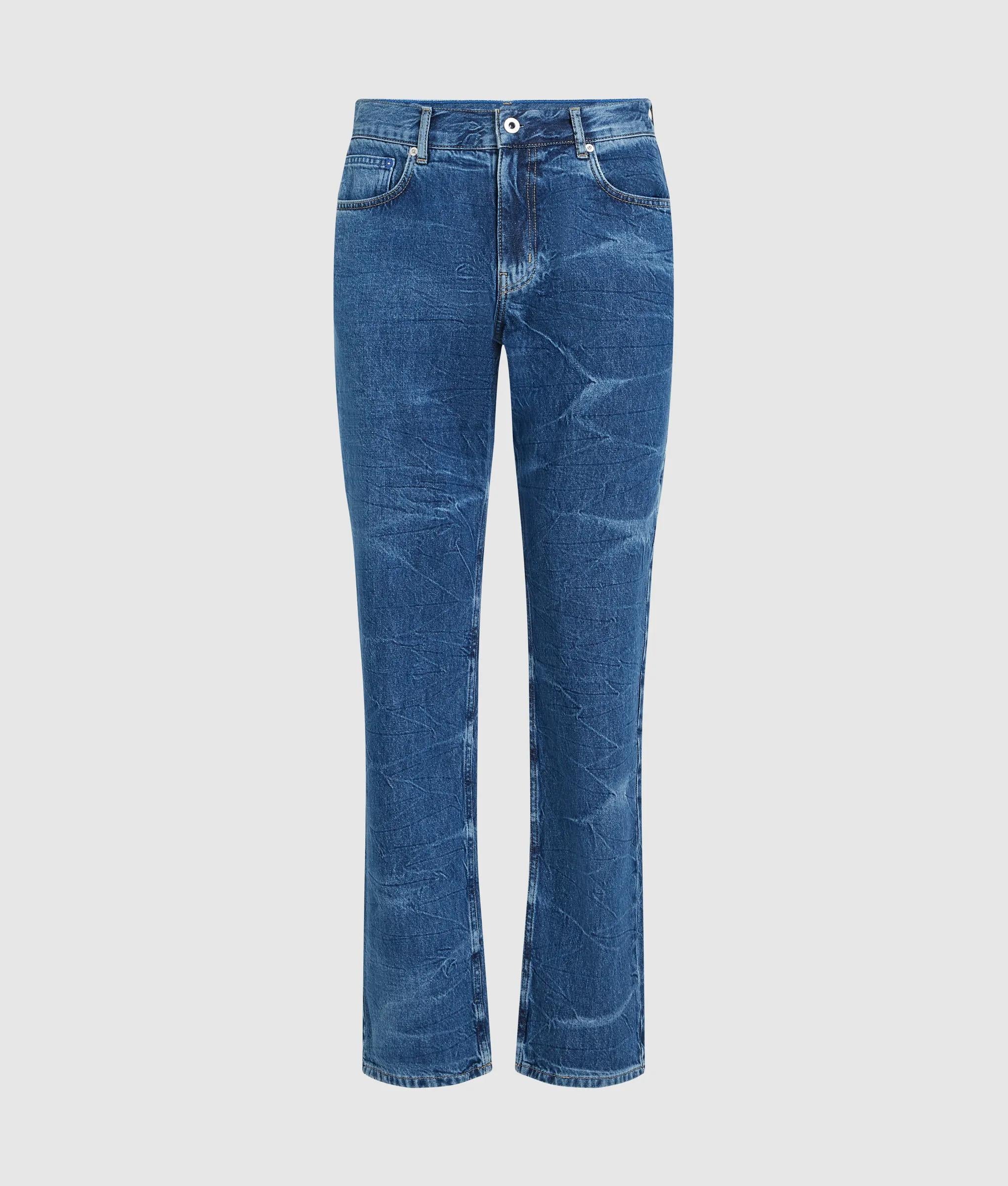 Gemarmerde rechte jeans