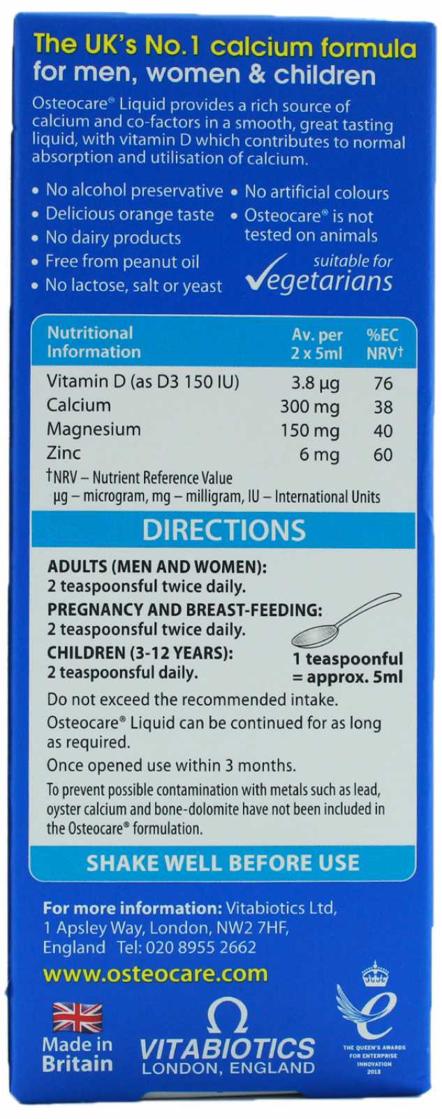Vitabiotics Osteocare Líquido 200ml
