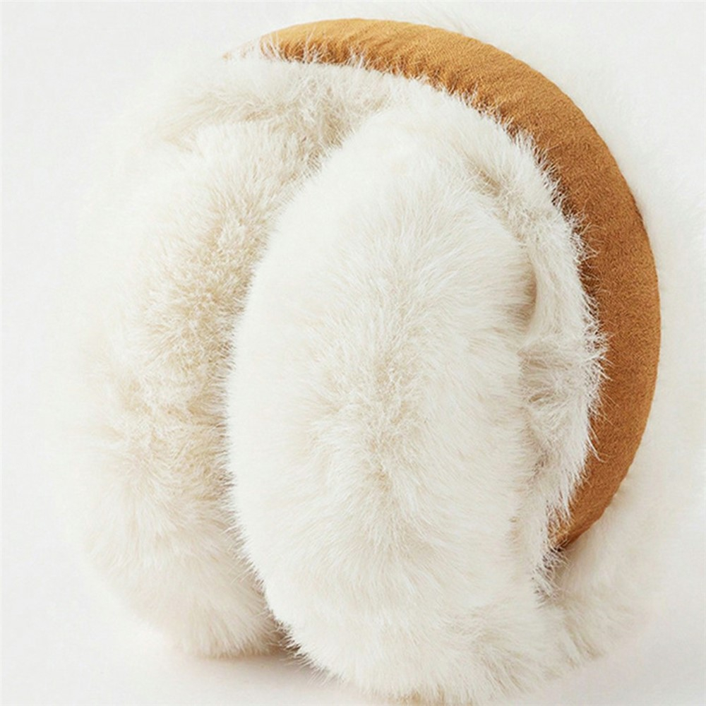 Weiche Plüsch Ohrenwärmer Winter Ohrenschützer Accessoire (One Size) - Schwarz / Weiss