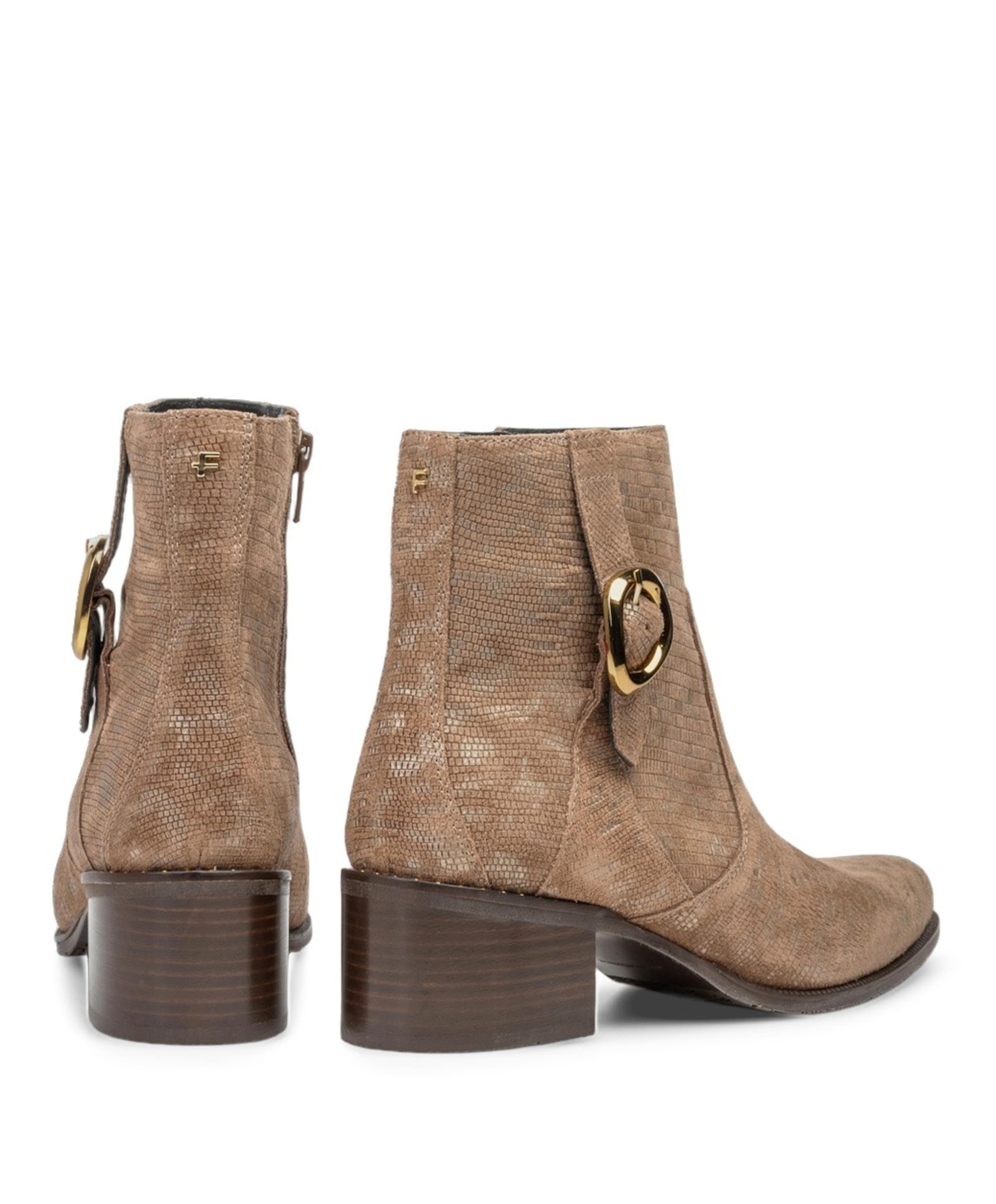 Floris van Bommel dames enkellaarzen beige