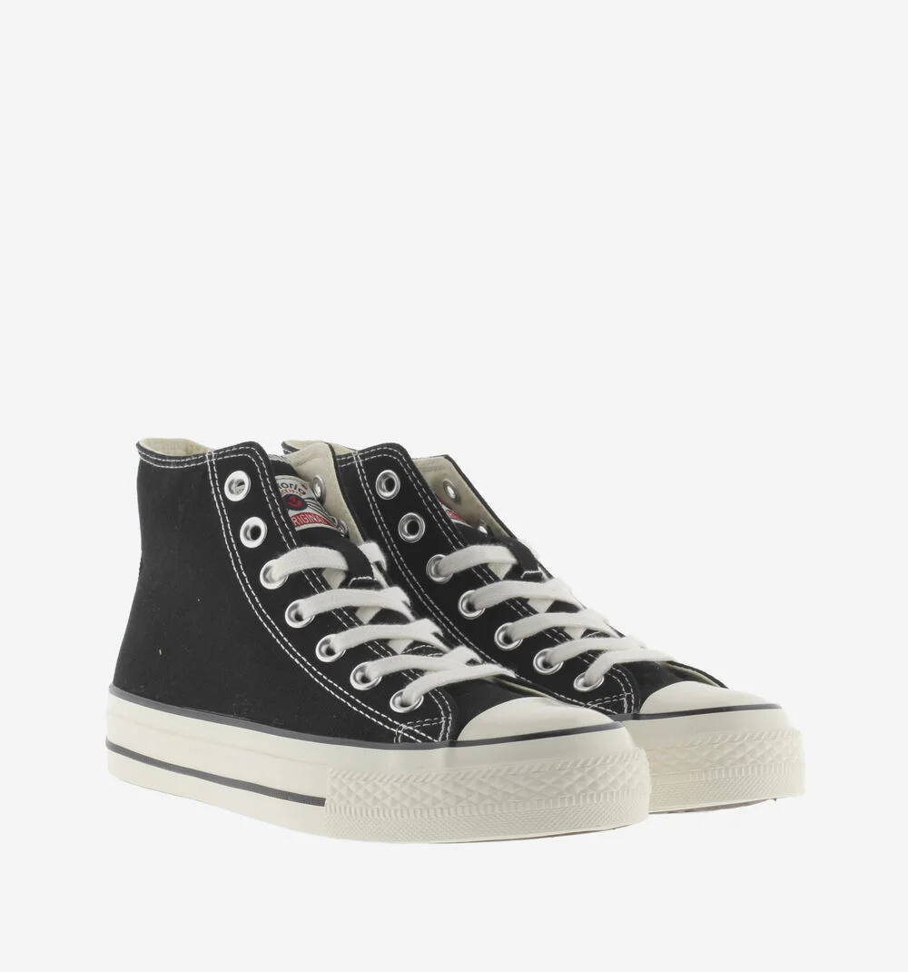 TRIBU BRILLO BOTTINE TOILE BRILLANTE Baskets montantes en toile pour femme NEGRO