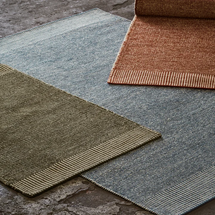 Woud - Rombo Teppich, 90 x 140 cm, weiss / moosgrün