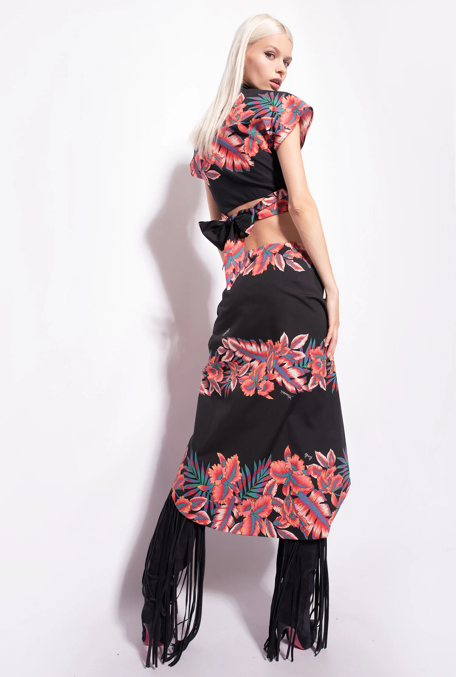 Chemise courte à imprimé tropical | Multicolore