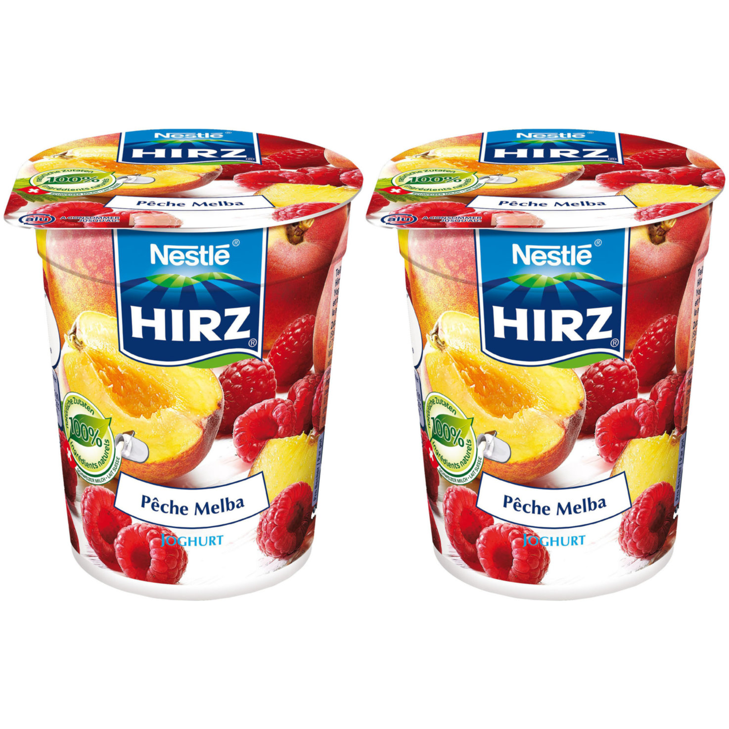 Hirz Joghurt Pfirsich & Himbeer 2x180g