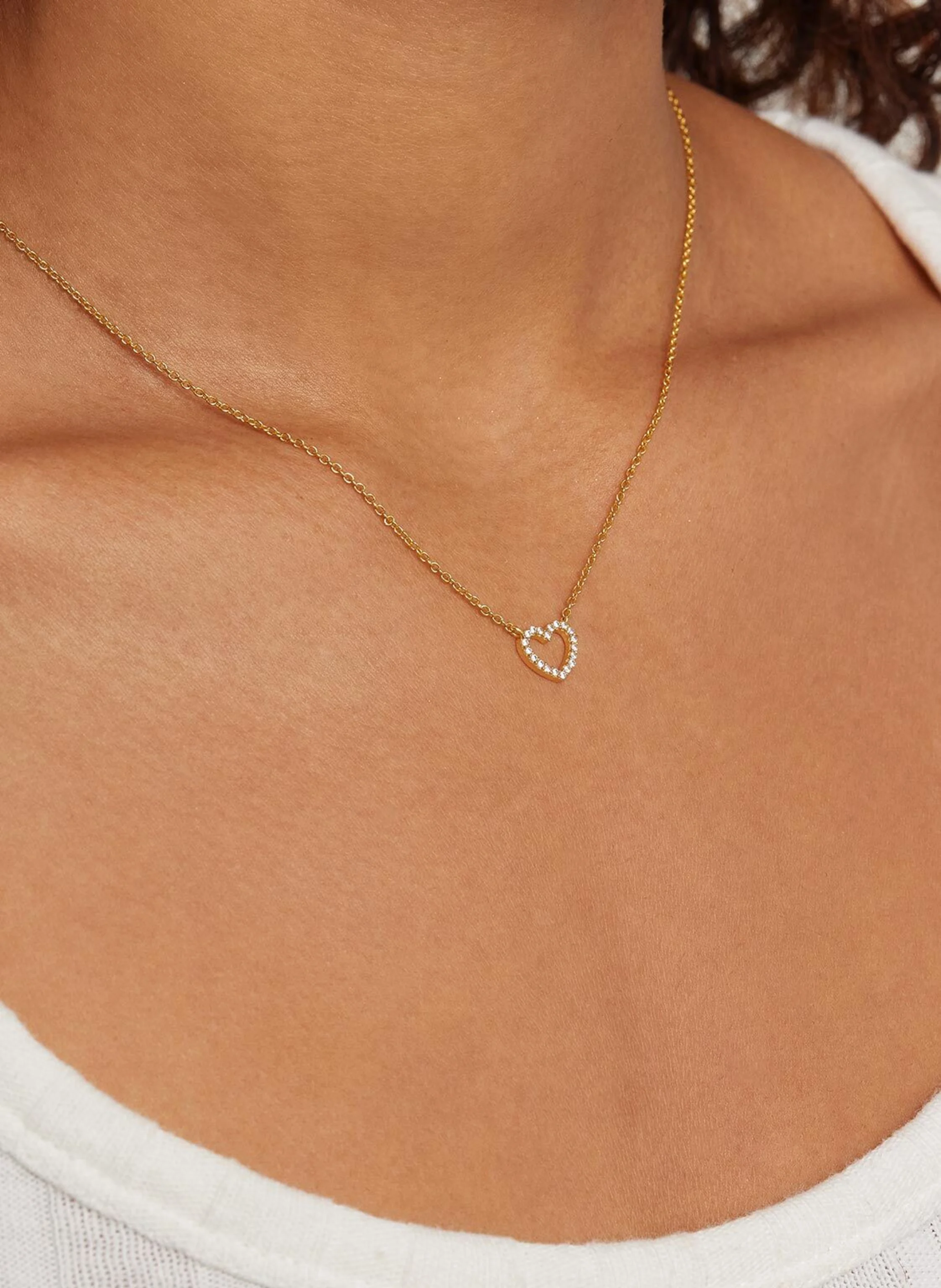 VEYNOU Halskette HERZ aus 14 Karat Gelbgold und lab-grown Diamanten