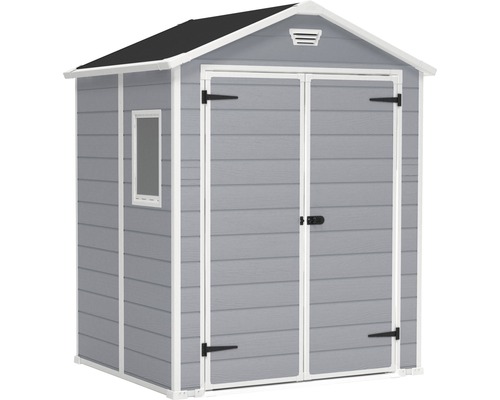 Keter Manor 6x5 tuinhuis met vloer, 185 x 152 cm, grijs