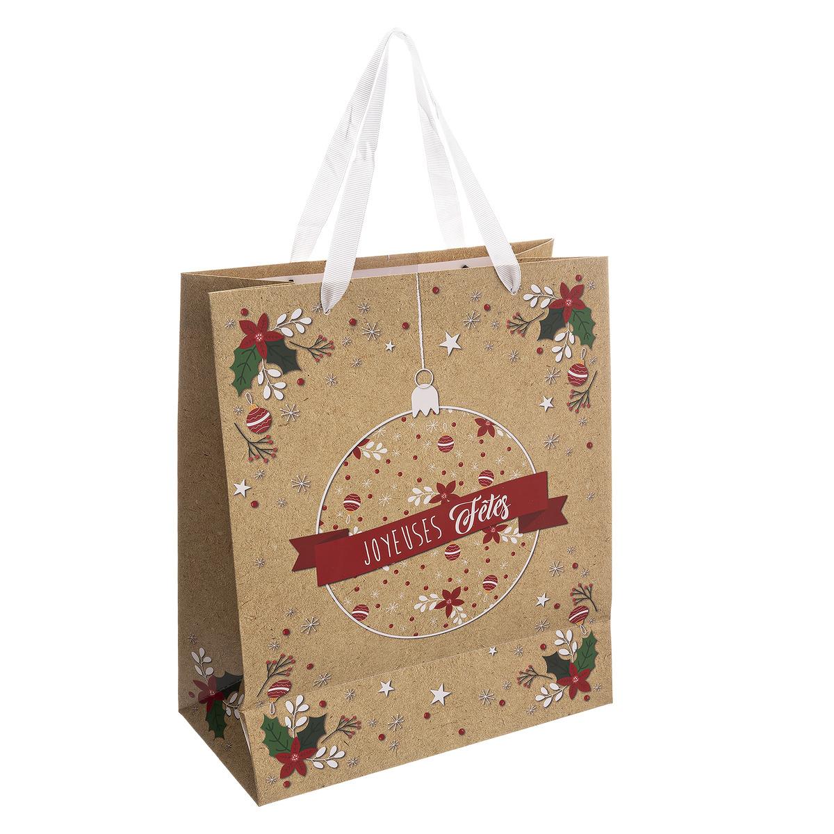 SAC CADEAU NOEL KRAFT D.26.7X12.5X33CM