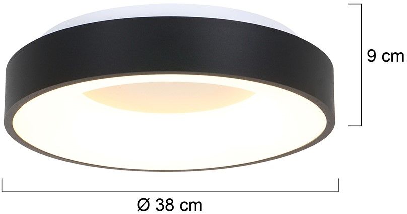 Plafondlamp 2562ZW Ringlede ⌀38  x H9 cm