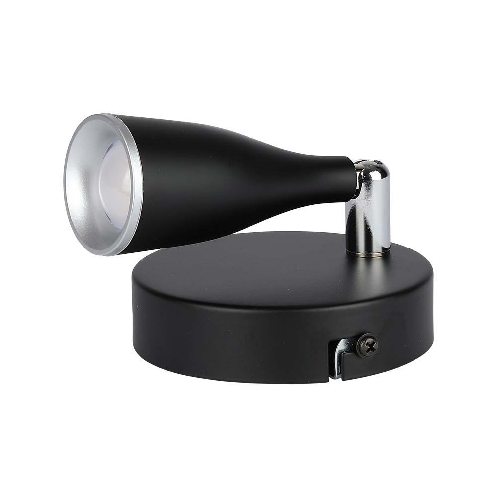 LED wandlampen met één kop - Zwart - IP20 - 4,5W - 420 lumen - 3000K
